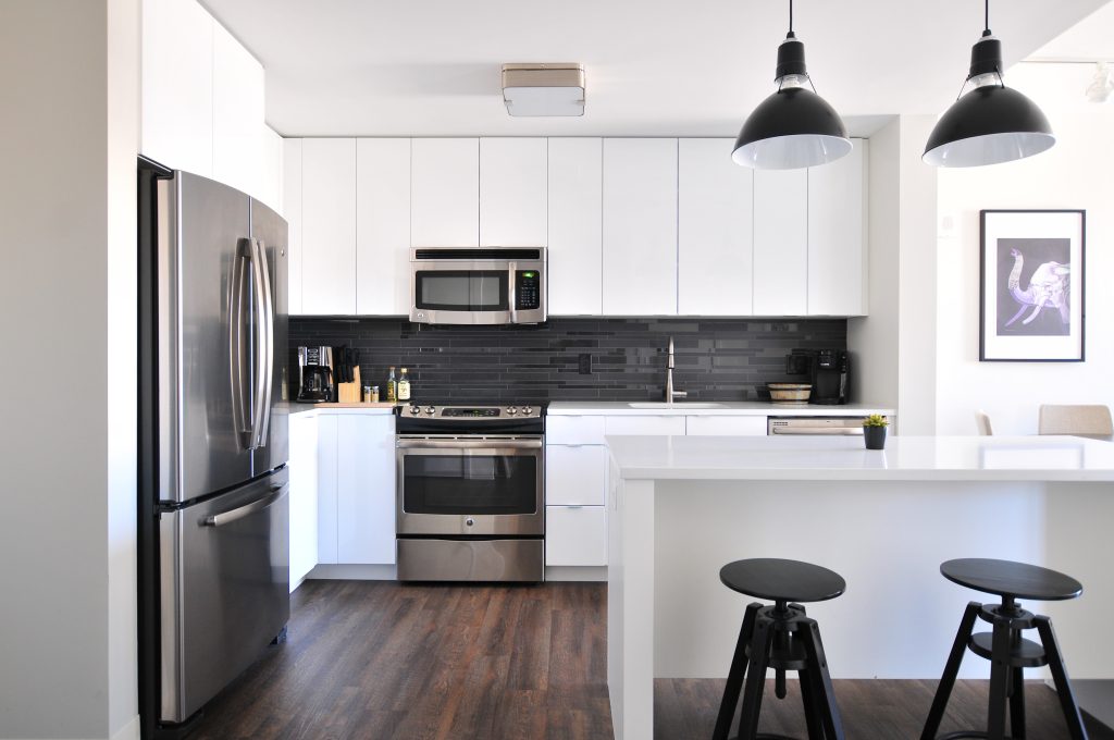 Kitchen inside a home built by an energy efficient home builder